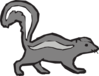 Simple Gray Skunk Clip Art